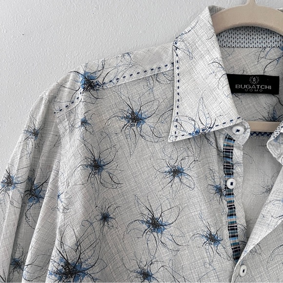 Bugatchi Uomo Long Sleeve Button Down Shirt Size M - Picture 2 of 10